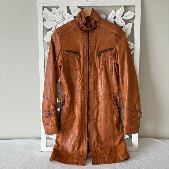 NWOT - De Nicola Light Brown Leather Jacket - Picture 1 of 13